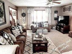 a living room filled with furniture and a flat screen tv