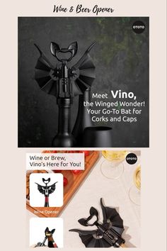 the website for wine and beer openers is displayed in this screenshoter's image