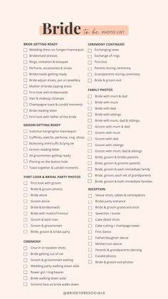 the ultimate wedding checklist for brides and grooms is shown in this image