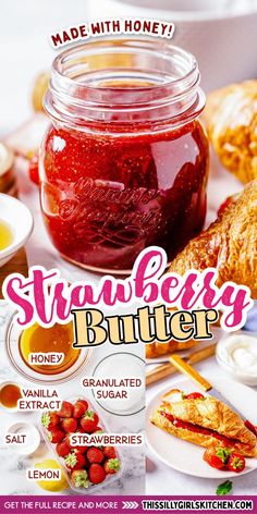 strawberry butter Strawberry Butter Recipe, Butter Flavors, Flavored Butter Recipes, Butter Recipes Homemade, Sweet Sauces, Strawberry Butter, Jam Recipes Homemade, Flavored Butter, Jam And Jelly