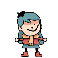 an image of a cartoon character with blue hair