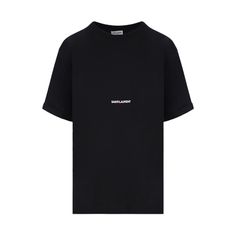 Saint Laurent Print Cotton T-shirt-SAINT LAURENT-JOHN JULIA Makeup Travel Case, The Saint, Boyfriend Fit, Beauty Accessories, Soft Black, Black Print, Black Cotton, Cotton T Shirt, Accessories Design