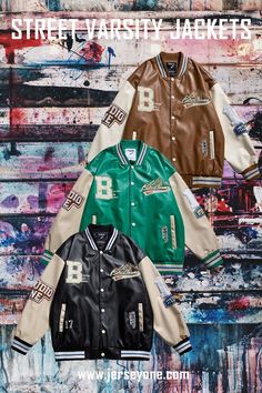 Letter B Leather Street Varsity Jacket | Jersey One