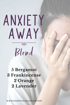 This diffuser blend is great for relieving anxiety. Essential Oils can help with anxiety, moods, and positive energy. Give them a try today! #anxiety #essentialoils #essentialoilhaven Essential Oil Combinations, Young Living Essential Oils Recipes, Oil Diffuser Recipes, Essential Oil Diffuser Recipes, Essential Oil Mixes, Essential Oil Blends Recipes, Diffuser Blend, Living Essentials Oils