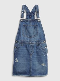 Kids Denim Skirtall with Washwell | Gap Quilting Stars, Jean Overall Dress, Denim Pinafore Dress, Mini Outfit, Denim Pinafore, Denim Dungarees, Water Saving, Kids Denim, Kids Style