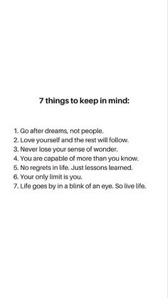 a white poster with the words 7 things to keep in mind