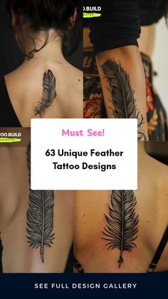 Explore 63 unique feather tattoo designs featuring various styles like spine tattoos. This pin includes 4 striking images to inspire your next tattoo choice for expressing creativity. Art With Meaning, Feather Tattoo Design, Feather Tattoo, Spine Tattoos, Feather Tattoos, Dream Tattoos, Tattoo Designs, Dreaming Of You, Finding Yourself