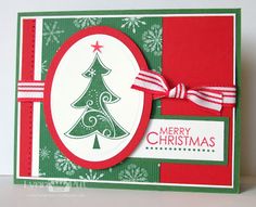 a card with a christmas tree on it