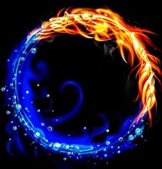 the letter o is made up of fire and water