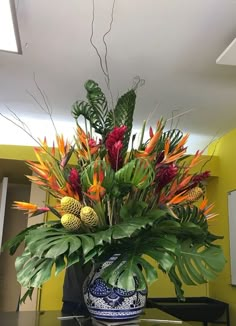 a vase filled with flowers on top of a table