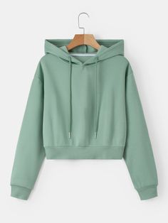 Mint Green Hoodie Outfit, Style Vert, Thermal Hoodie, Women Sweatshirts, Dusty Purple, Crop Hoodie, Green Hoodie, Comfy Hoodies