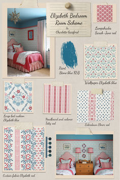 a collage of photos showing different types of bedding and wallpapers in various colors