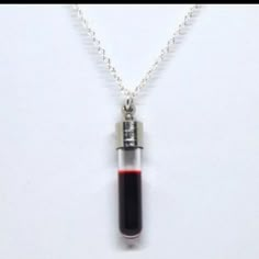 Vampire Accessories Aesthetic, Blood Vile Necklace, Goth Presents, Blood Necklace Vial, Vampire Gifts, Blood Accessories, Creepy Accessories, Blood Vial Necklace, Blood Jewelry