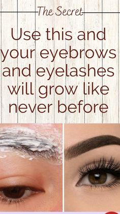 Use this and your eyebrows and eyelashes will grow like never before. Long Eyebrows, Eyelashes And Eyebrows, Eyeliner Hacks, How To Grow Eyelashes, How To Grow Eyebrows, Eyebrow Growth, Eyelash Growth Serum