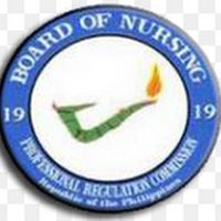 the logo for the board of nursing, with a green arrow pointing up to it