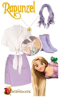 Rapunzel Disney Bound Outfits, Daughter Of Rapunzel Descendants, Rapunzel Disneybound Casual, Disney Dress Up Ideas, Disney Bound Rapunzel, Tangled Inspired Outfits, Modern Rapunzel Outfit, Rapunzel Outfit Ideas, Disney Princess Outfit Ideas