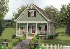 New House Plans | Find New House Plans Today Granny Pods, Small Cottage House Plans, House Plan With Loft, Small Cottage Homes, A Small House, Casas Coloniales, Cottage Plan, Craftsman Style House Plans, Small Cottage