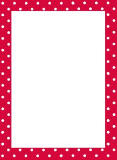 a red and white polka dot border with a square in the middle