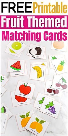 matching cards Fruit Printables, Preschool Food, Game For Preschoolers, Matching Card Game, Nutrition Activities, Free Preschool Printables, Memory Games For Kids