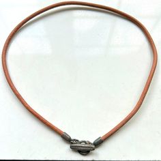 Slane And Slane Vintage Sterling Silver And Leather Necklace. Leather Necklace, Tan Brown, Vintage Necklace, Vintage Sterling Silver, Women Jewelry, Sterling Silver, Silver, Leather, Women Shopping