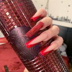 Red Acrylic Nails, Work Nails, Glow Nails, Long Square Acrylic Nails, Uñas Acrilicas, Acrylic Nails Coffin, Square Acrylic Nails