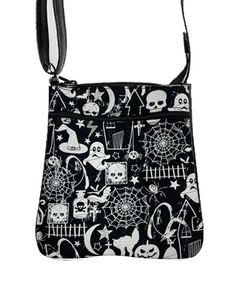 "PLEASE CONTACT US FOR RESALE PRICE US HANDMADE Handbag Crossover Body Bag with \"HALOWEEN GLOW MOTIF\" Pattern Shoulder Bag Handbag Purse, New DIMENSION: 9\" LENGTH X 10\" HEIGHT * 25\" ADJUSTABLE SHOULDER HANDLE * COMPLETELY BLACK LINING INSIDE * INSIDE POCKET * OUTSIDE ZIPPER POCKET * TOP ZIPPER CLOSURE * 3 LAYERS OF FABRIC (BE SURE TO COMPARE THE DIMENSIONS ABOVE) You can ALSO pick any fabrics from our \"SITE\": PLEASE EMAIL ME TO MAKE SURE THAT THE FABRIC IS AVAILABLE: or you can send us yo Casual Portable Bag For Personal Use, Halloween Travel Crossbody Bag, Casual Black Bag, Handmade Handbag, Motif Pattern, Handmade Handbags, Pocket Top, Halloween Patterns, 3 Layers