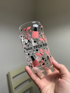 "Enjoy your favorite beverage in a Nail Tech  Libbey Cup! Our 16oz \"Nail Tech fuel glass. up\"  is perfect for those who is a new nail tech or current nail tech. This cup gives a perfect touch to a family member or a friend that you would want to support their business.  INCLUDES: -16oz or 20oz Libbey Glass cup -Bamboo Lid -Glass bend straw -Care instructions CARE INSTRUCTIONS: -Hand wash only -Not dishwasher safe -Do not soak -Not microwave safe PROCESSING TIME: 2-4 business days  No Returns or Exchanges, but please reach out to me with any questions/concerns Thank you for supporting my small business" Nail Tech Tumbler Cups, Christmas Gifts For Nail Tech, Gifts For Nail Techs, Nail Tech Essentials List, Nail Tech Gifts, Tech Gift Basket, Nail Tech Studio, Nail Tech Organization Ideas, Beauty Shop Decor