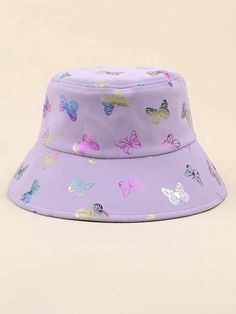 Cute Bucket Hats, Stylish Jewelry Accessories, Bucket Hat Outfit, Color Butterfly, Summer Cap, Butterfly Embroidery, Fancy Hats