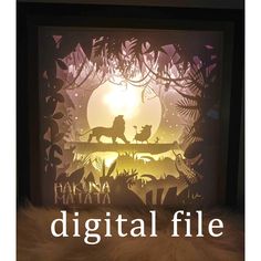 the silhouette of a man and dog in front of a sunset with text that reads digital file