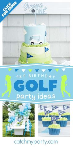 this is an image of a golf themed birthday party