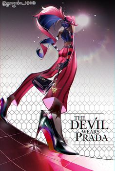 the devil wears prada poster with an image of a woman in high heeled shoes