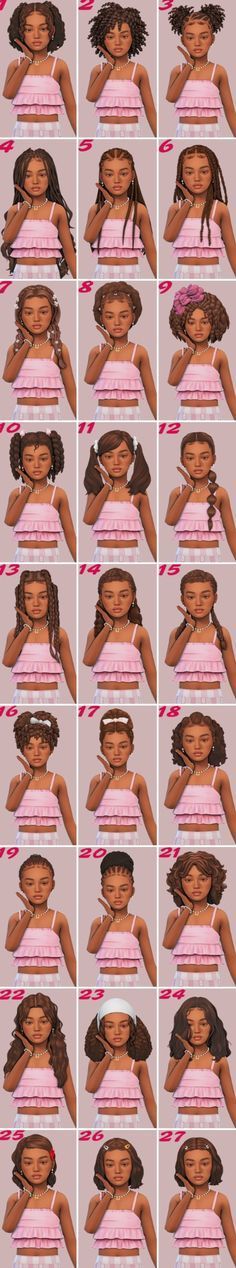 Cabelos The Sims 4, Morning Before School, Intricate Hairstyles, Ts4 Hair, Sims 4 Cc Eyes, Curly Kids, Cc Hair, Sims Packs, Cc Mods