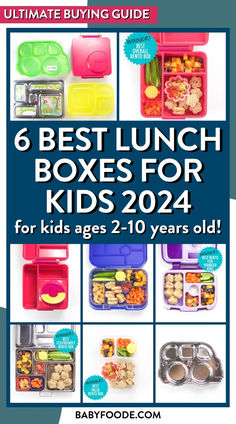 the ultimate guide to 6 best lunch boxes for kids in 2021, with text overlay