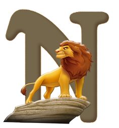 the letter n is for lion with an image of it's head and tail