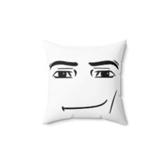 a pillow with a face drawn on it