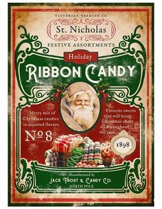 the label for a holiday candy