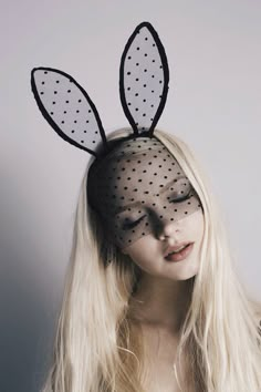 Polka dots Black Ears Costume Accessories For Party, Novelty Bunny Ears Costume Accessories For Party, Novelty Bunny Ears For Party Costume Accessories, Black Costume Accessories With Ears For Party, Black Party Costume Accessories With Ears, Fun Black Party Costume Accessories, Fun Black Costume Accessories For Party, Bunny Mask, Editorial Photoshoot