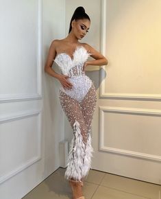 Beaded Feathers, Cow Nails, Luxurious Dresses, Hens Party, Bridal Shower Outfit, Elegant Maxi Dress, 21st Dresses, Prom Outfits