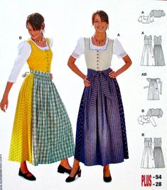 Burda 8448 Sewing Pattern Misses' German Fest Folklore | Etsy German Dirndl Dress, Bavarian Costume, Shirt Apron, German Dress Dirndl, German Costume, German Clothing, German Outfit, Dress Apron, Burda Patterns