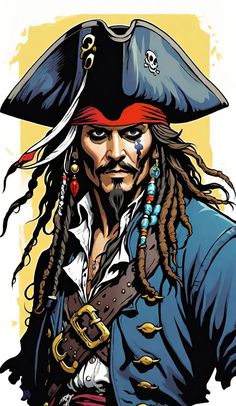 an image of a pirate with dreadlocks on