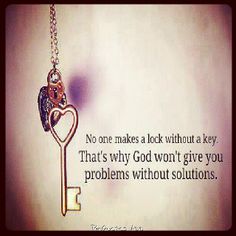 a key that is attached to a chain with the words, he will never give you more than you can be