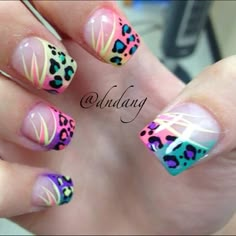 Print Nails, Animal Print Nails, Nail Swag, Neon Nails, Hot Nails, Fabulous Nails, Cute Nail Designs