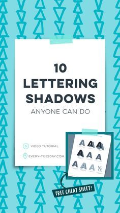 the front cover of 10 lettering shadows anyone can do, with an image of letters on