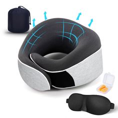 an inflatable travel pillow with the instructions to make it easier for people to use