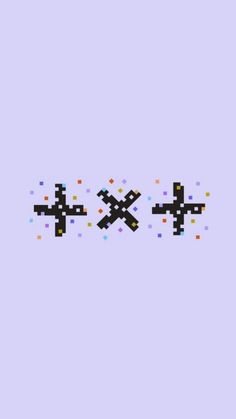 an image of two crosses in the middle of a pixel art style wallpaper pattern