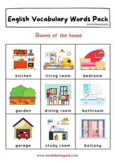 the english word worksheet with pictures and words to help students learn how to use them