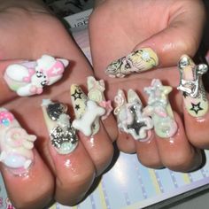 Pretty Nail Designs, Kawaii Nails, I Love Nails, Funky Nails, Chic Nails, Dope Nails, Nail Art Diy, Love Nails