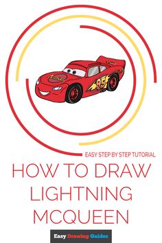 an easy step by step guide to drawing lightning fast car from cars 2 and 3