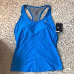 Nwt, Blue, Dry Fit Tank. Fitted Blue Nike Tops, Blue Stretch Nike Tops, Blue Nike Top For Workout, Nike Blue Athleisure Tops, Nike Blue Sleeveless Tank Top, Nike Blue Tops For Spring, Blue Nike Workout Top, Nike Blue Workout Top, Blue Workout Tops For Spring