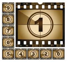 the number one movie film strip with numbers and symbols on it, including 1 to 10